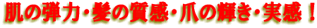 肌の弾力・髪の質感・爪の輝き・実感!